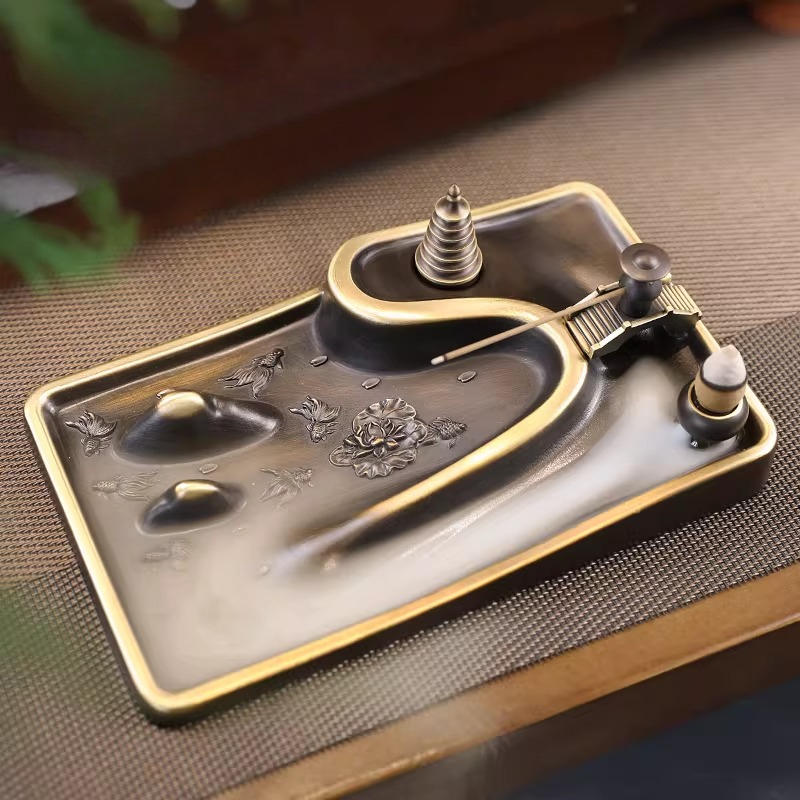 Home Fragrance Zen - ヴィンテージ銅製香炉デザイン香炉インテリア寝室フレグランス禅逆流香炉家の装飾