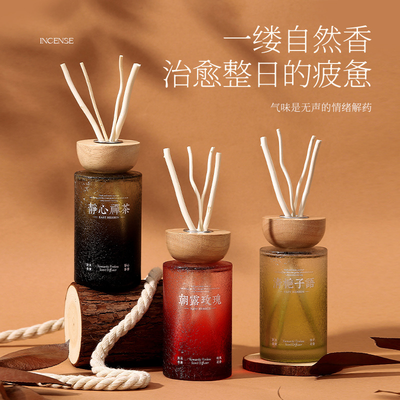 Home Fragrance Zen - ログカバーラタンアロマセラピー、中国禅室内芳香装飾品、寝室と家庭用の長持ちする心地よい香り