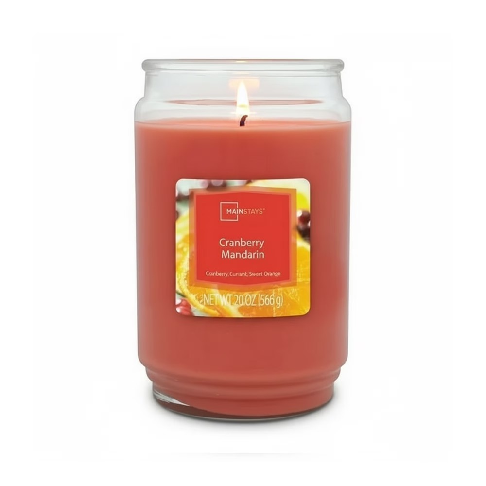 Fragrance In Home - クランベリーマンダリンの香りのキャンドル 大型 20オンス ガラス瓶 シングルウィック ホームフレグランス