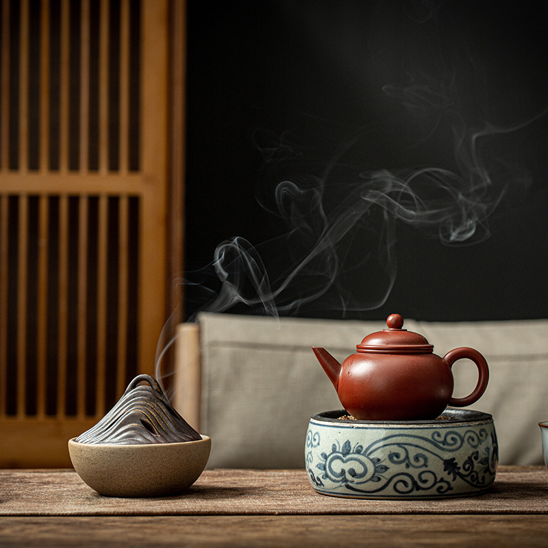 Home Fragrance Zen - 瞑想用香炉 クリエイティブな山型香炉 セラミック製アロマセラピー ホームデコレーション 禅