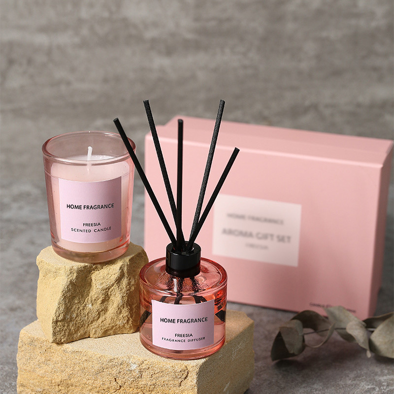 プレミアムリードディフューザーとキャンドルギフトセット、長持 - Home Fragrance Set のレビューと価格