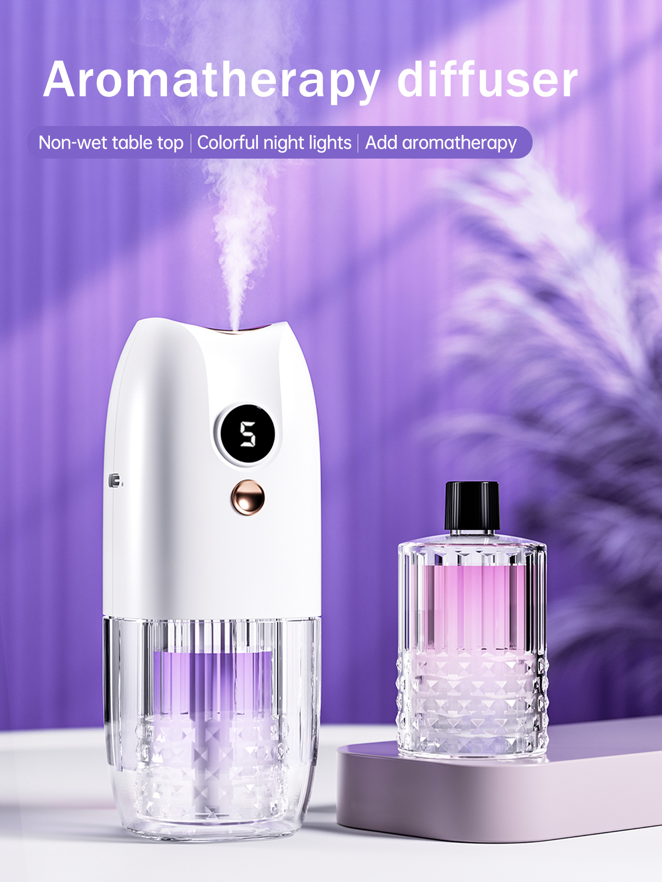 多機能充電式ポータブルアロマディフューザーエッセンシャルオイ - Home Fragrance Flowers のレビューと価格
