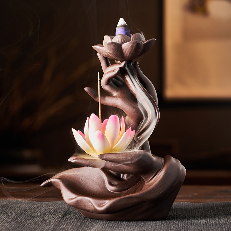 陶器紫砂逆流香炉禅仏教手作りクリエイティブホームフレグランス - Home Fragrance Zen のレビューと価格
