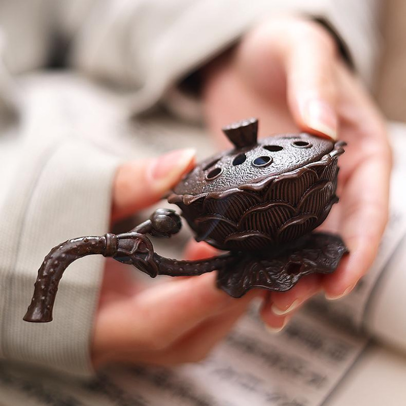 合金製蓮の花型香炉、家の装飾、瞑想、ヨガ禅の香り - 香炉、 - Home Fragrance Zen のレビューと価格