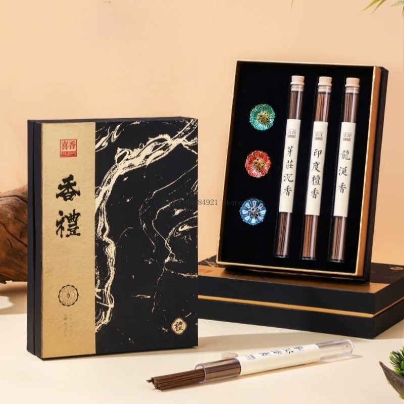 ギフトボックス入り線香セット 天然白檀/沈香/アンバーグリス - Home Fragrance Set のレビューと価格