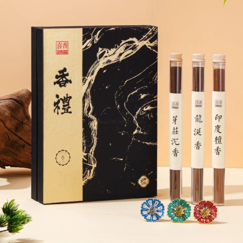ギフトボックス入り線香セット 天然白檀/沈香/アンバーグリス - Home Fragrance Set のレビューと価格
