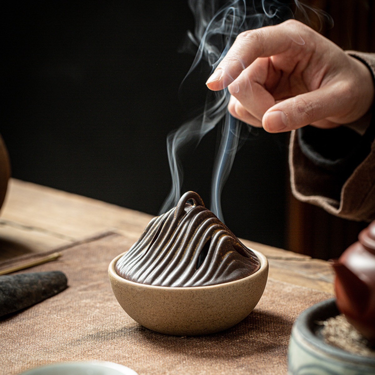 瞑想用香炉 クリエイティブな山型香炉 セラミック製アロマセラ - Home Fragrance Zen のレビューと価格