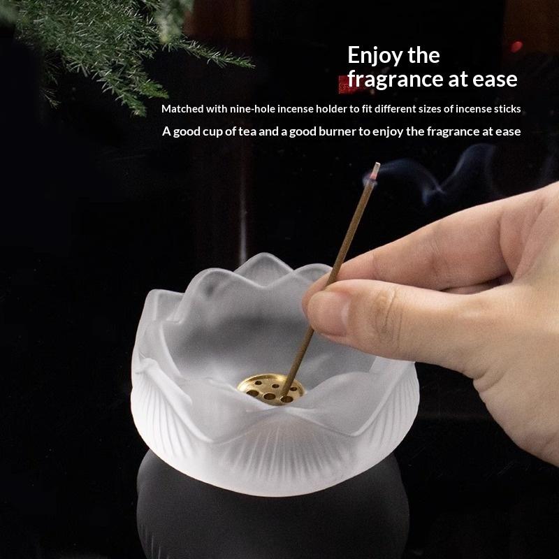 クリエイティブクリスタルガラス蓮の花香炉 ホームデコレーショ - Home Fragrance Zen のレビューと価格